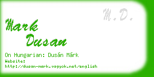 mark dusan business card